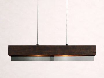 Lena Linear Wood Glass Chandelier 47'' 62" 72"L
