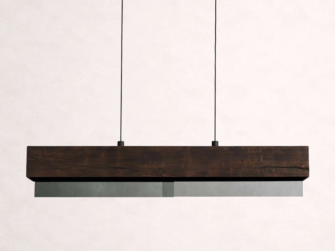 Lena Linear Wood Glass Chandelier 47'' 62" 72"L