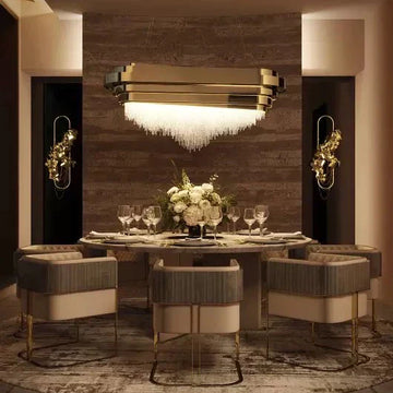 Luxury 9-Light Rectangle Kitchen Island/Dining Room Crystal Chandelier