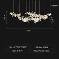 Ceramics 1.8m white twig branches flower long chandelier 71'' meeting room dining room clothes shop 
