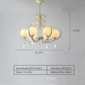 creative,cream,crystal, texture, Pearls,chandelier,shining, French, White, living room, bedroom,branch,Hemisphere,soft,gentle,6Heads: D27.6