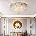 chandelier,chandeliers,crystal,stainless steel,round table,big table,flush mount,ceiling,bedroom,luxury,light luxury,round,pendant