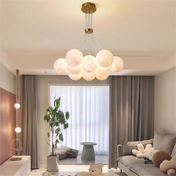 Bubble Moon Chandelier Bedroom Ceiling Light Modern Nordic Lamp