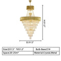 d31.5inches*h51.2inches extra large lUXURY modern black/gold crystal chandelier multi-layer foyer,staircase light fixture
