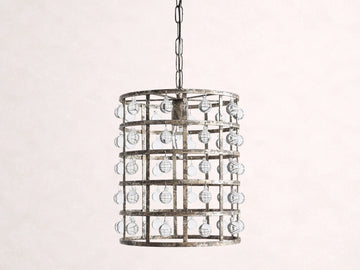 La Cage 12" Pendant in Silver Clay