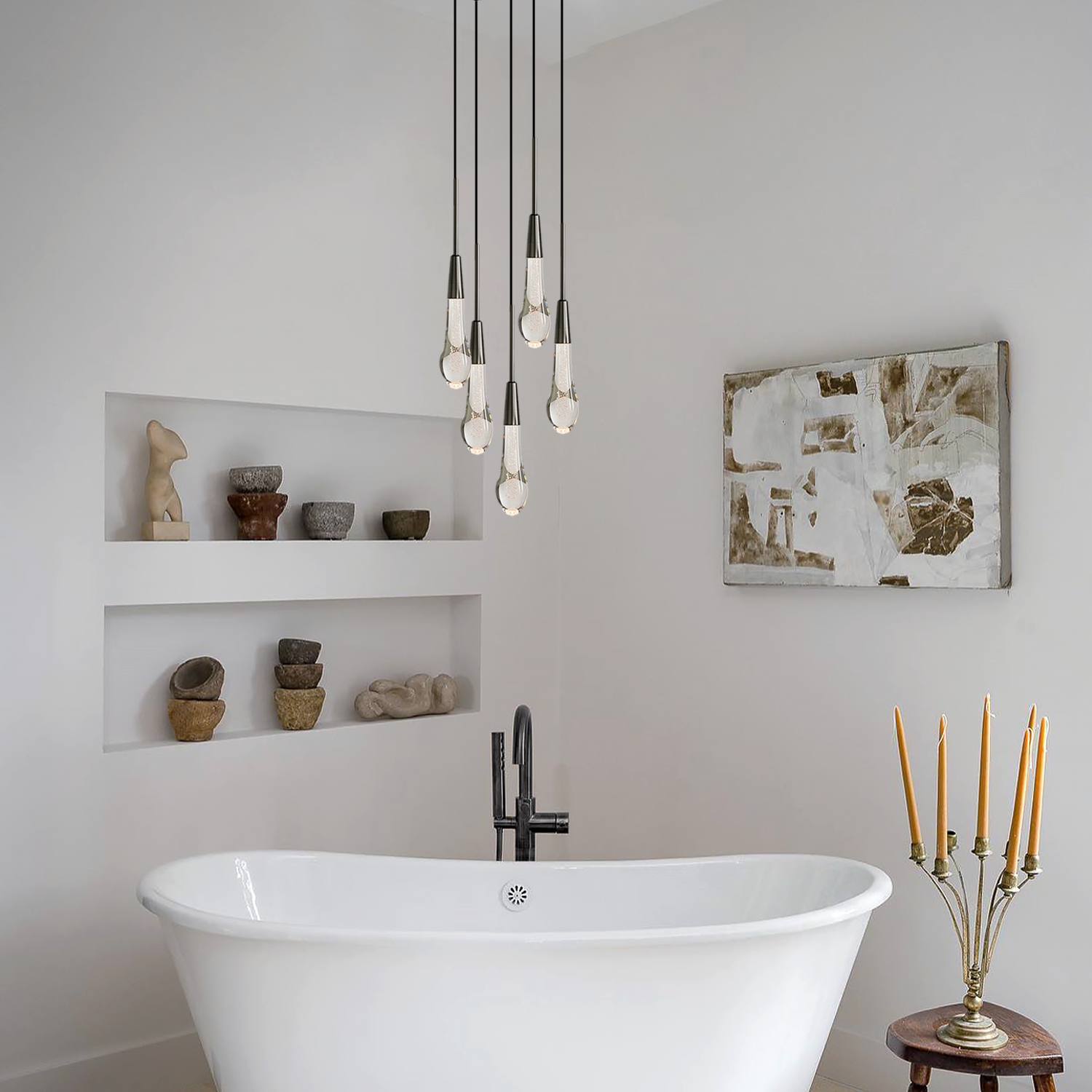 Soltaire Cluster Crystal Pendant 3 Light 5 Light 7Light - Yovalighting