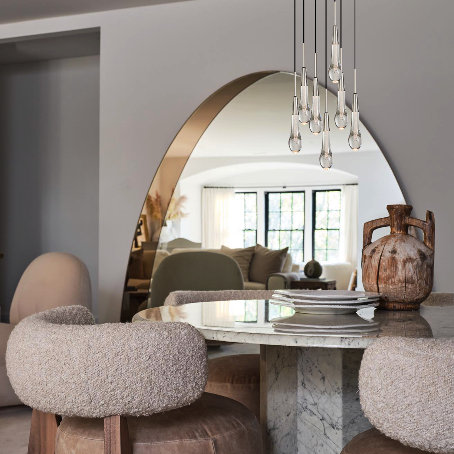 Soltaire Cluster Crystal Pendant 3 Light 5 Light 7Light - Yovalighting
