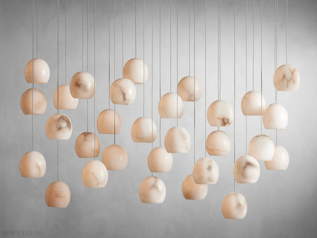Alabaster Maeva Rectangular Chandelier 7 Light/ 15 Light/ 30 Light-Momo Lighting