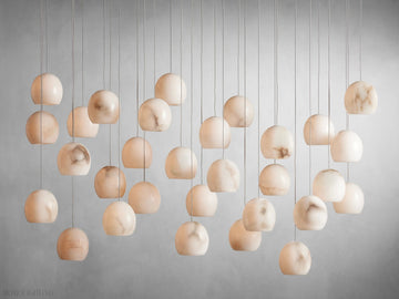 Alabaster Maeva Rectangular Chandelier 7 Light/ 15 Light/ 30 Light-Momo Lighting