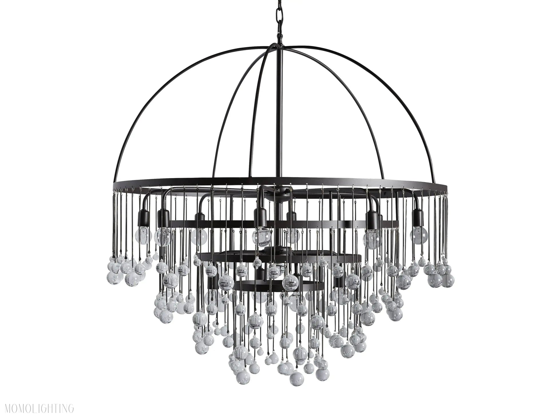 Aubrey Modern Crystal Ball 4 Tier Chandelier-Momo Lighting