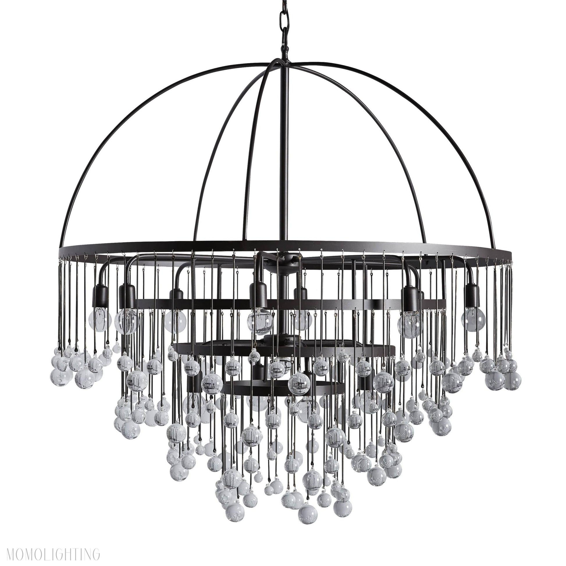 Aubrey Modern Crystal Ball 4 Tier Chandelier-Momo Lighting