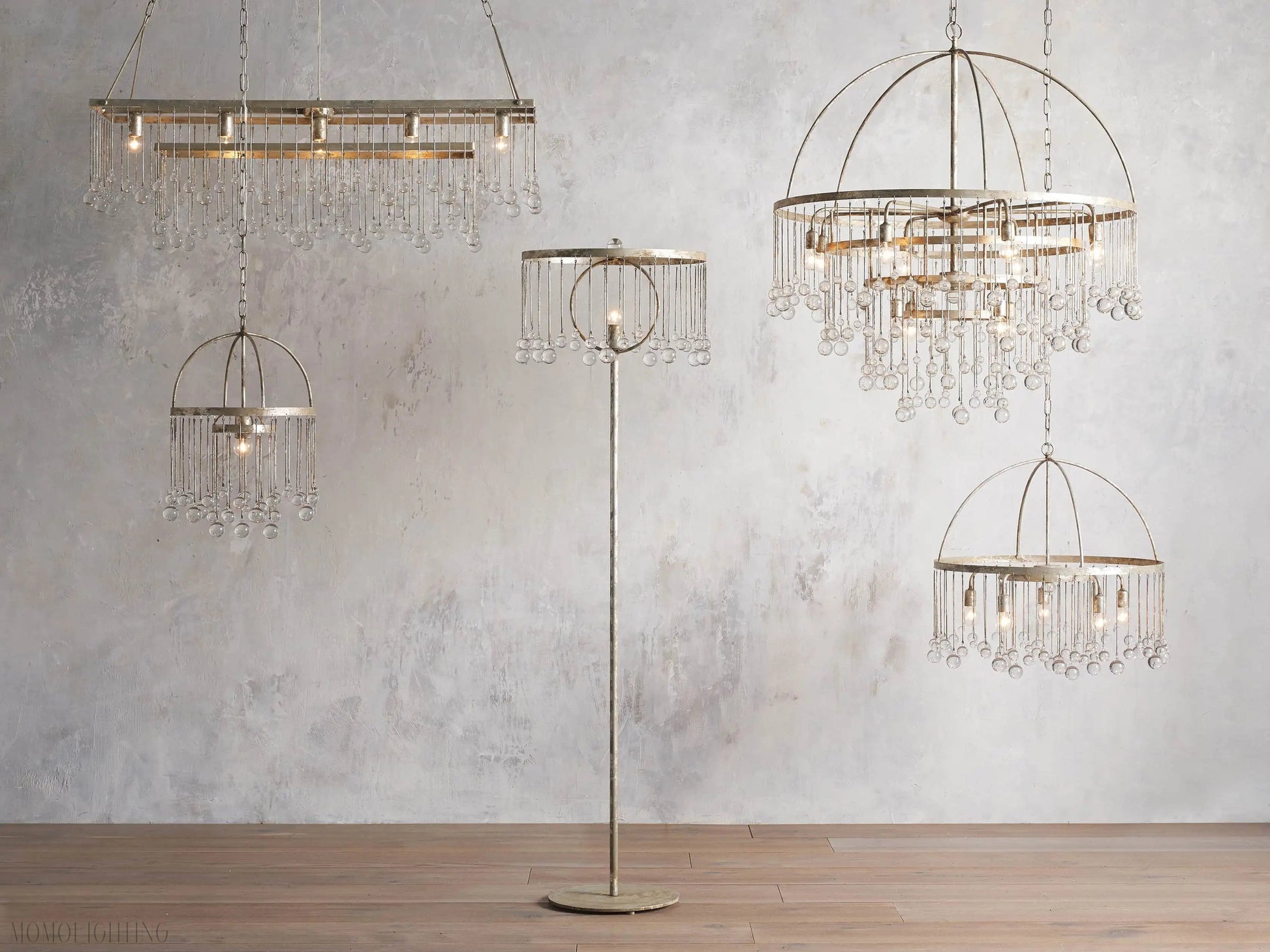 Aubrey Modern Crystal Ball 4 Tier Chandelier-Momo Lighting