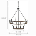Black_Brass Dust Wagon Wheel Chandelier 20 Lights