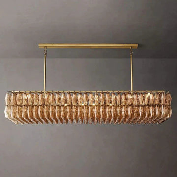 Chiaray Smoke Glass Rectangular Chandelier 74"