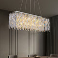 ExtraLargeChrome_SilverDecorativeMultiPiecesK9CrystalRectangleChandelierForLongDiningTableRoundPendantLightFixtureForLivingRoomL47.2