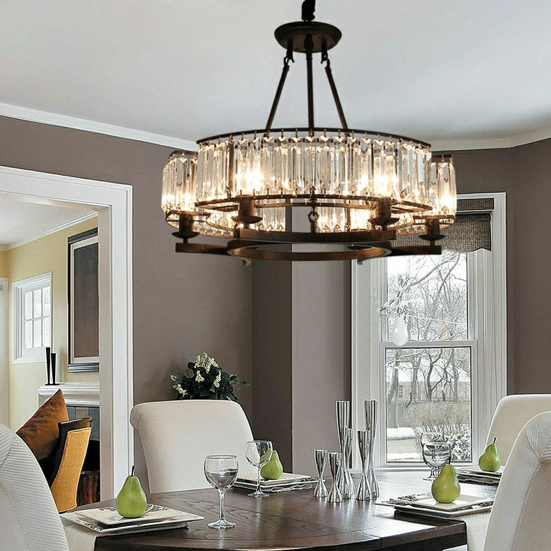 Decorative 8-Light Crystal Ceiling Chandelier D31.5"