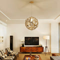 ElegantItalianDesignerSingle1-LightTexturedGeometricPendantLampWithBulbsDiamondBallD31.5
