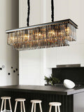 FashionKitchenIslandCrystalChandelierInBlack_SmokyGrayFinishTwoTiersRectangleChainPendantLightL31.5