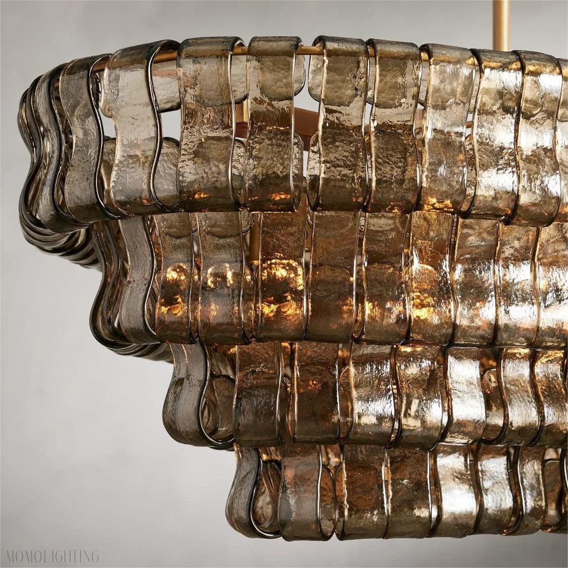 Ghiaccio Art Glass Oval Chandelier 54"/65"-Momo Lighting