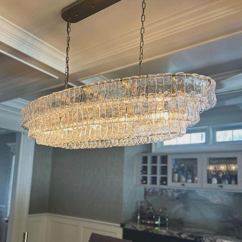 Ghiaccio Art Glass Oval Chandelier 54"/65"-Momo Lighting