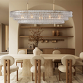 Ghiaccio Art Glass Oval Chandelier 54