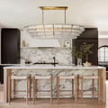 Ghiaccio Art Glass Oval Chandelier 54
