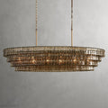 Ghiaccio Art Glass Oval Chandelier 54