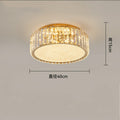 Hotel Gold Flush Mount Ceiling Lighting Fixture Round Crystal Chandelier D15.8