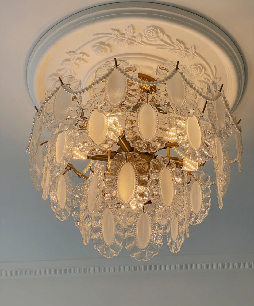 exquistie elegant creamy white ceiling light fixture vintage living room french country style bedroom 
