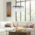 Leyland Round Living Room Glass Chandelier-Momo Lighting