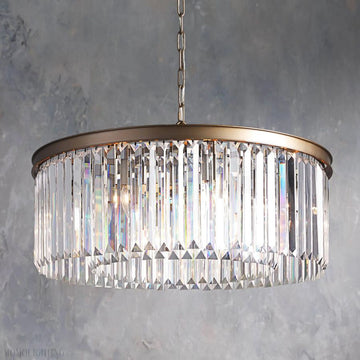 Leyland Round Living Room Glass Chandelier-Momo Lighting