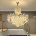 Luxury Hotel Hallway Ceiling Lighting Fixture Tiered Round Crystal Chandelier D47.2