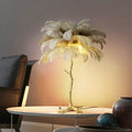Modern Designer Ostrich Feather Table Lamp H31.5