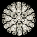 Modern Living Room Round Flush Mounted Chandelier Crystal Glass Ceiling Light Fixture For Bedroom