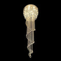 extra large, oversized, luxury, crystal, stainless steel, staircase,spiral,cascade, modern, chandelier, duplex building, China, shining