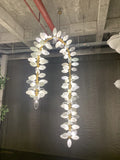 Nordic Art Long Magnolia alba Glass Ceiling Chandelier for Staircase/Hallway/Entryway Light Fixture, designer, creative, craftsmanship, art
