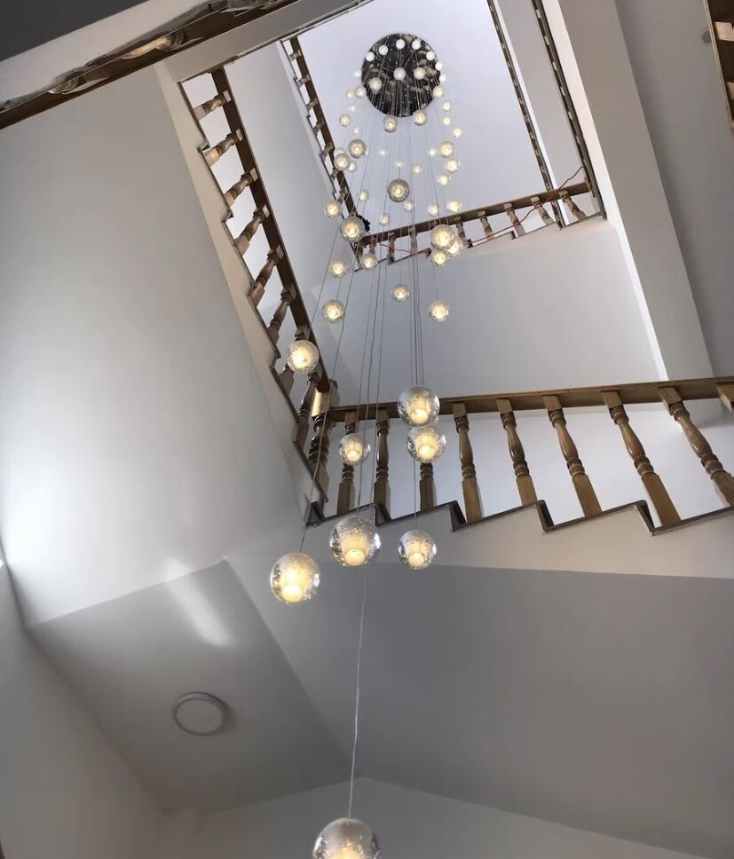 Oversized Nordic Art Round Air Bubbles Chandelier for Staircases