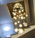 Oversized Nordic Art Round Air Bubbles Chandelier for Staircases