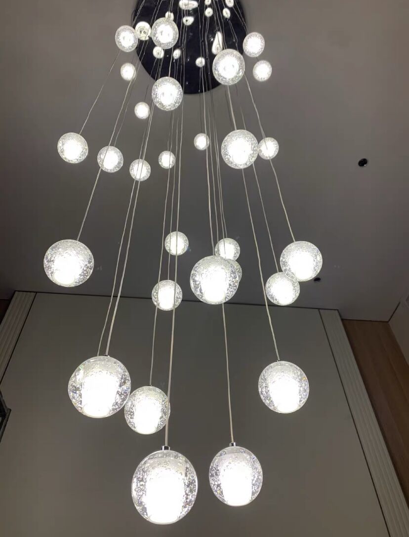 Oversized Nordic Art Round Air Bubbles Chandelier for Staircases