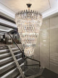 Oversized Multi-layers Luxury Creative Art Crystal Chandelier for Foyer/Staircase/Hallway