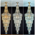 Stylish Foyer Long Staircase Chandelier Large Crystal Ceiling Lighting Fixture For Living Room Decoration