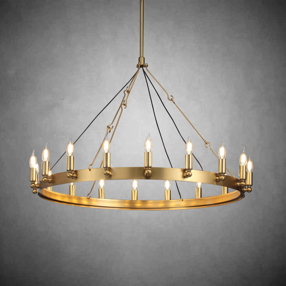 Camine Vintage Candelabra Round Chandelier 26"