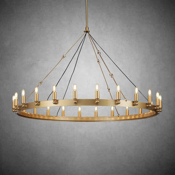 Camine Vintage Candelabra Round Chandelier 50"
