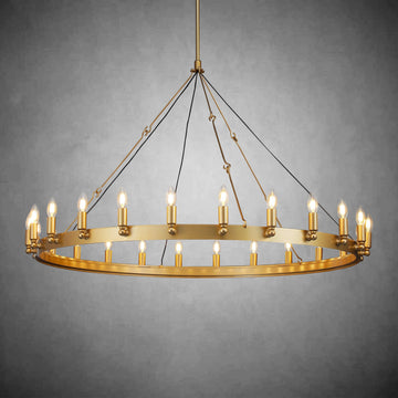Camine Vintage Candelabra Round Chandelier 63"
