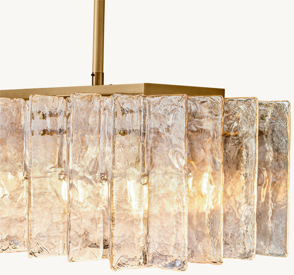 LOTTICE SMOKE GLASS LINEAR CHANDELIER 67"