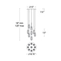 Hibiscus LED Multi Light Pendant Light - line drawing.